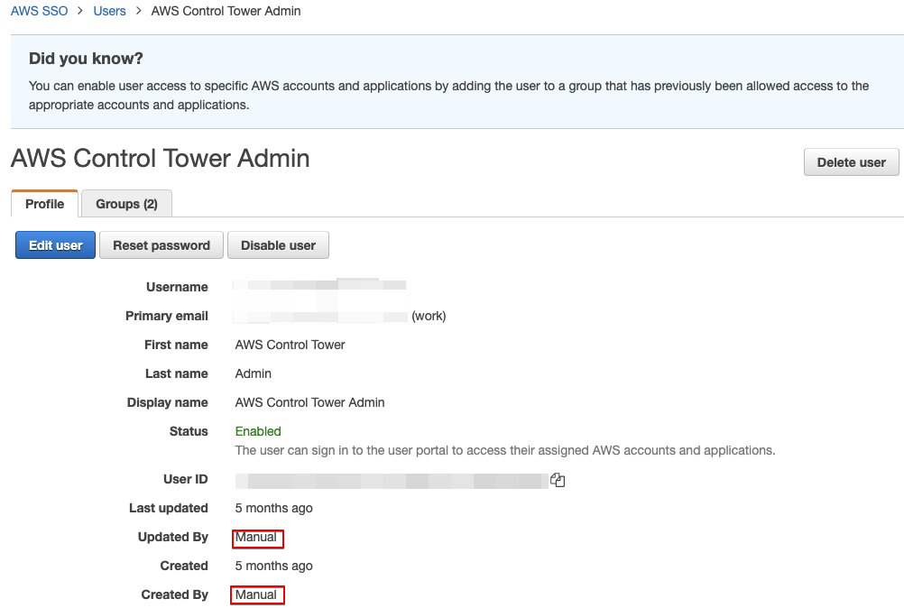 default master user2