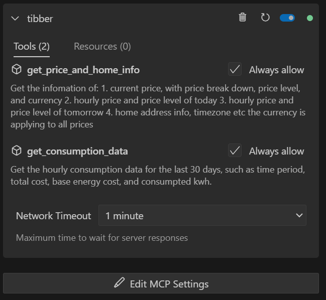 tibber mcp config